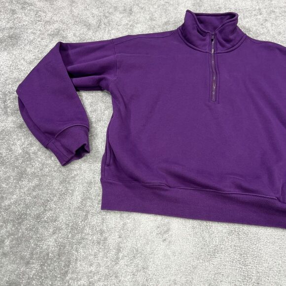 Fabletics Women’s 1/4 Zip Sweatshirt Pullover Size Large Purple Athleisure - Picture 2 of 12